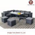 Outdoor Rattan Table Sofa in Black (1304)